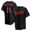 B.Orioles #11 Jordan Westburg Player Black Home Game Gdoa Stitched Jerseys