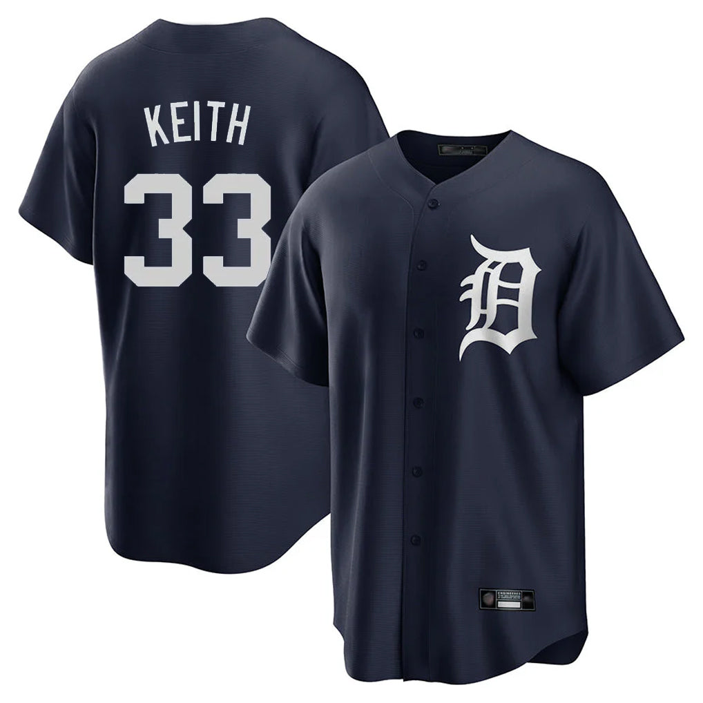 D.Tigers #33 Colt Keith Player Navy Game Home Gdoa Stitched Jerseys