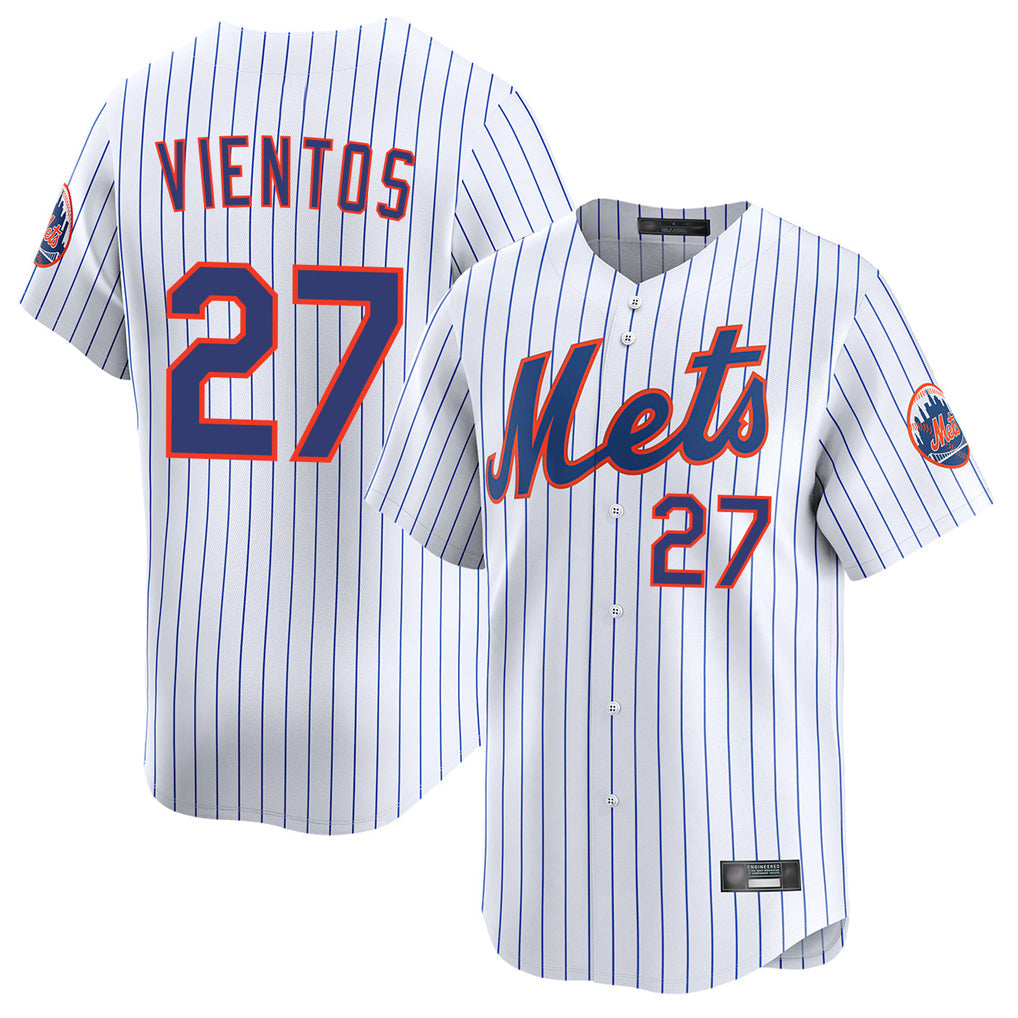 NY.Mets #27 Mark Vientos Player White Home Limited Gdoa Stitched Jerseys