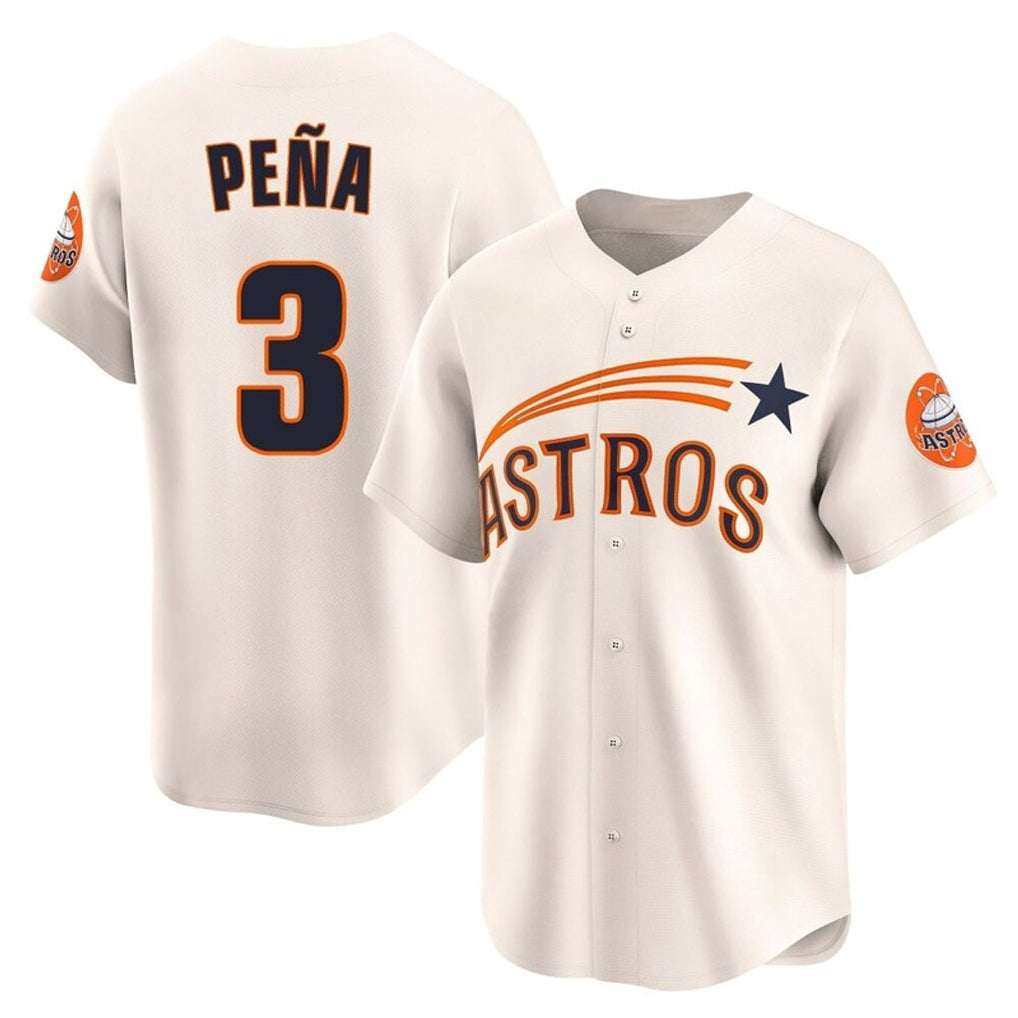H.Astros #3 Jeremy Pena Player Cream Throwback Cooperstown Collection Limited Gdoa Stitched Jerseys