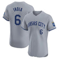 KC.Royals #6 Jonathan India Player Gray Limited Elite Home Gdoa Stitched Jerseys