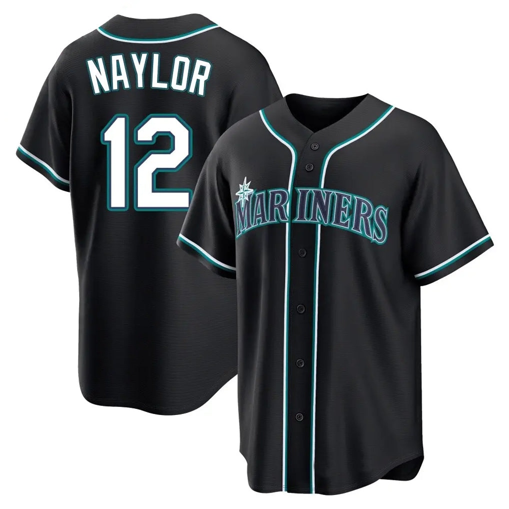 S.Mariners #12 Josh Naylor Player Black Fashion Home Limited Stitched Jerseys