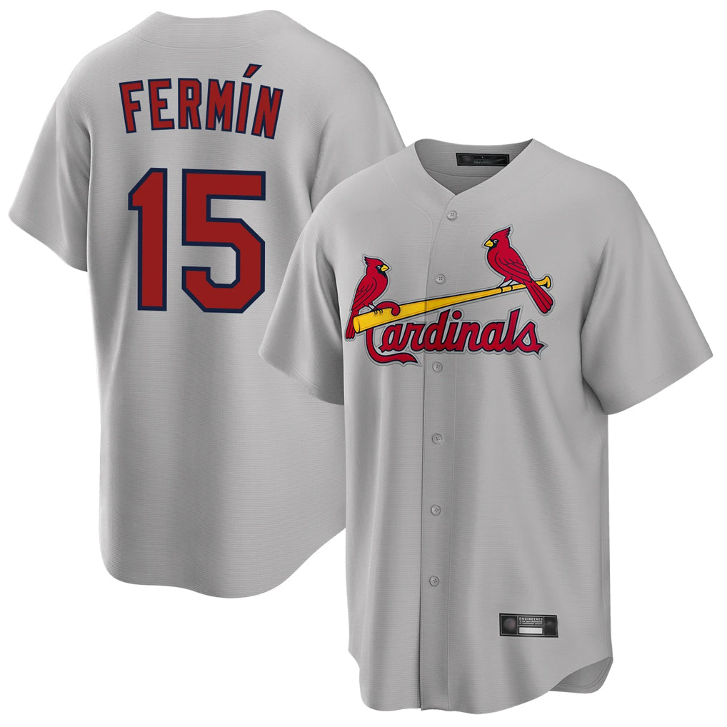 St. Louis Cardinals #15 Jose Fermin Player Gray Home Game Stitched Jerseys