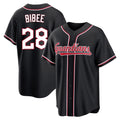 C.Guardians #28 Tanner Bibee Player Black Fashion Out Home Game Gdoa Stitched Jerseys