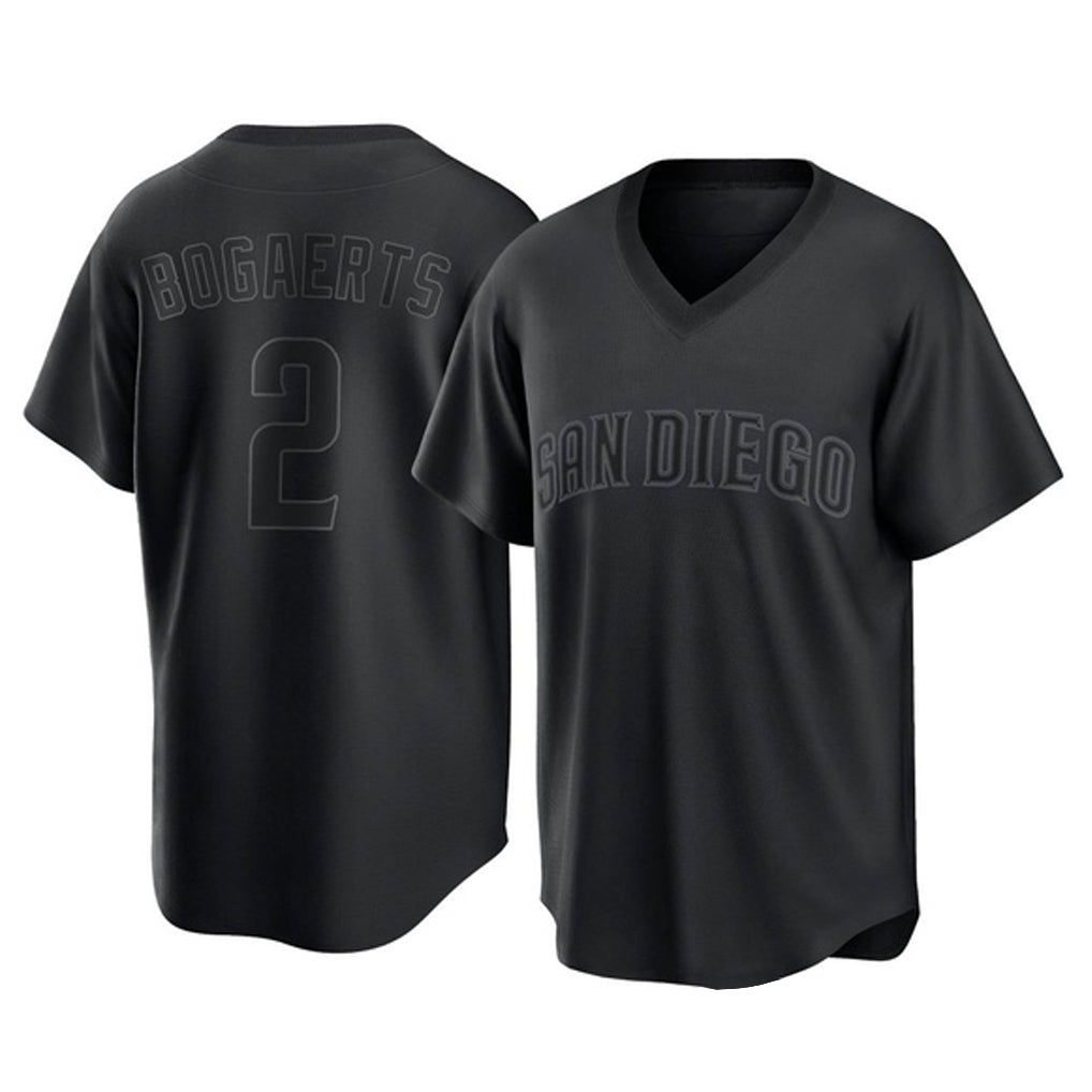S.Diego Padres #2 Xander Bogaerts Player Black Pitch Fashion Game T-shirt Stitched Jerseys