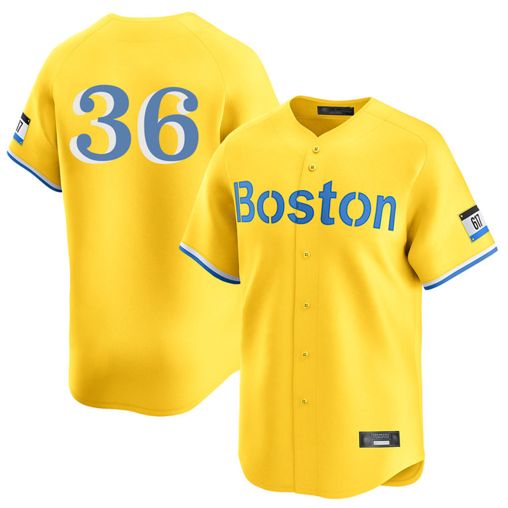 B.Red Sox #36 Triston Casas Player Yellow Limited Home Game Gdoa Stitched Jerseys