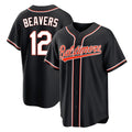 B.Orioles #12 Dylan Beavers Player Black Out Home Game Gdoa Stitched Jerseys