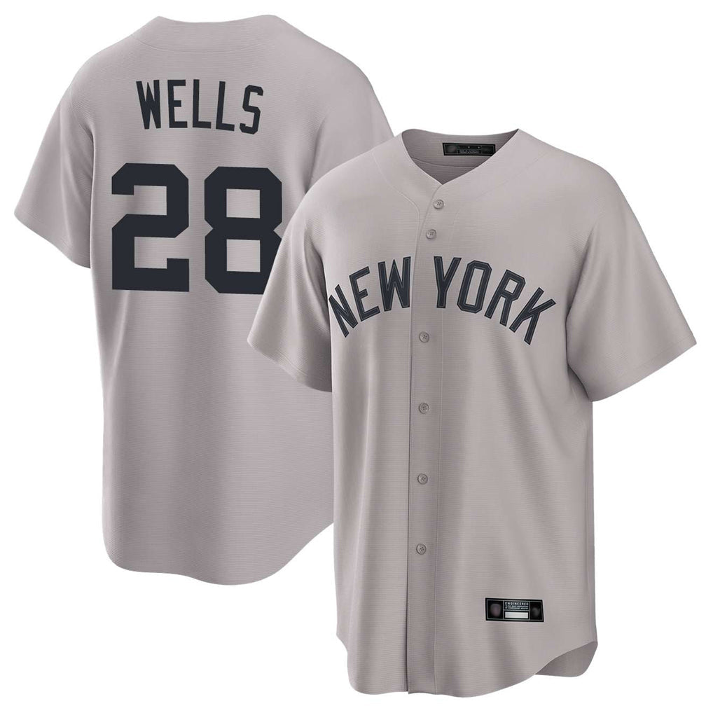 NY.Yankees #28 Austin Wells Player Gray Game Home Stitched Jerseys
