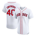 B.Red Sox #40 Willson Contreras Player White Limited Elite Home Game Gdoa Stitched Jerseys