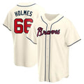A.Braves #66 Grant Holmes Player Cream Replica Alternate Stitched Jerseys