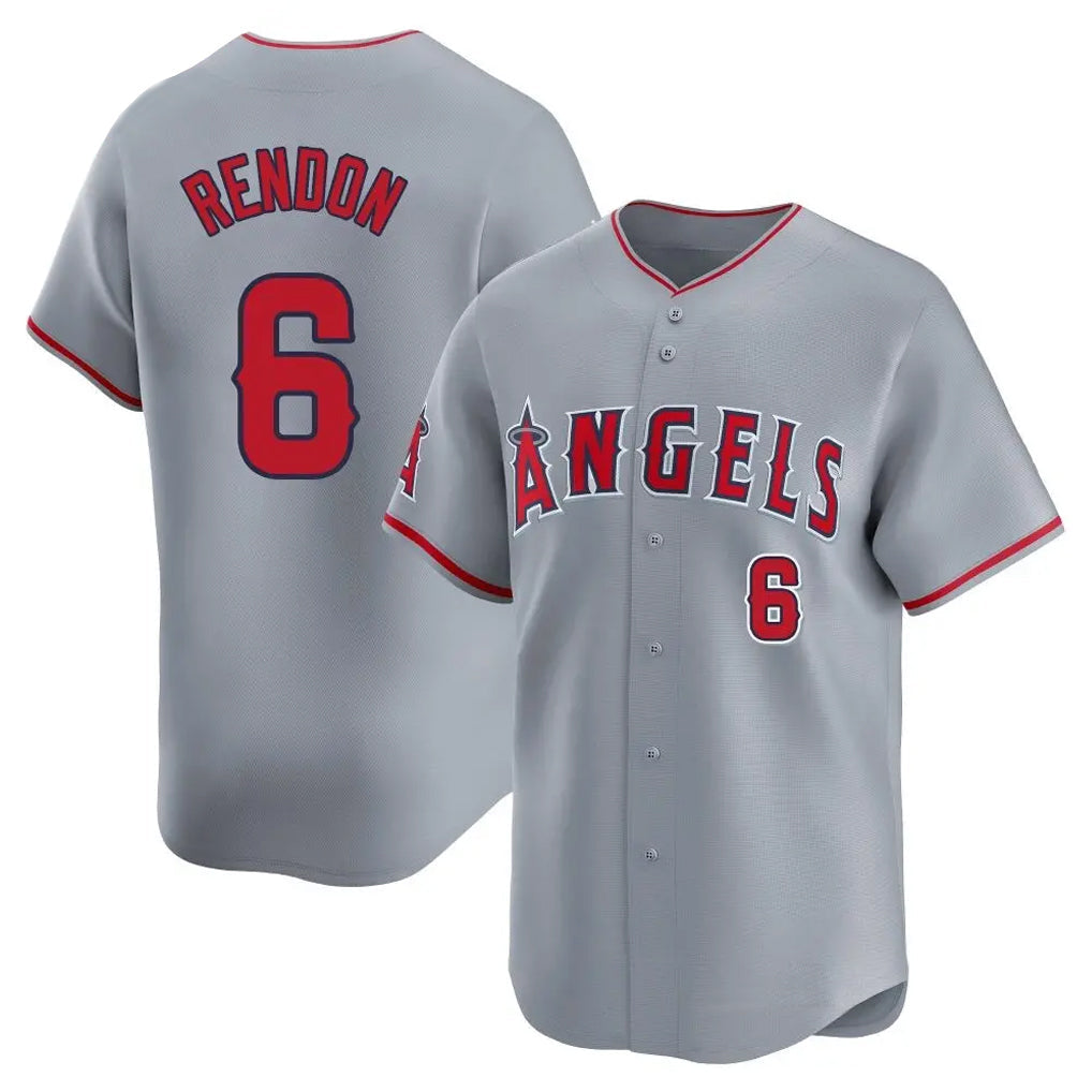 LA.Angels #6 Anthony Rendon Player Gray Home Limited Gdoa Stitched Jerseys