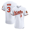B.Orioles #3 Taylor Ward Player White Limited Elite Home Game Gdoa Stitched Jerseys