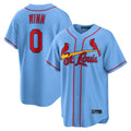 St. Louis Cardinals #0 Masyn Winn Player Light Blue  Home Game Gdoa Stitched Jerseys