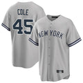 NY.Yankees #45 Gerrit Cole Player Gray Road Game Stitched Jerseys