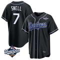 LA.Dodgers #7 Blake Snell Player Black Carbon Limited World Series Home Gdoa Stitched Jerseys