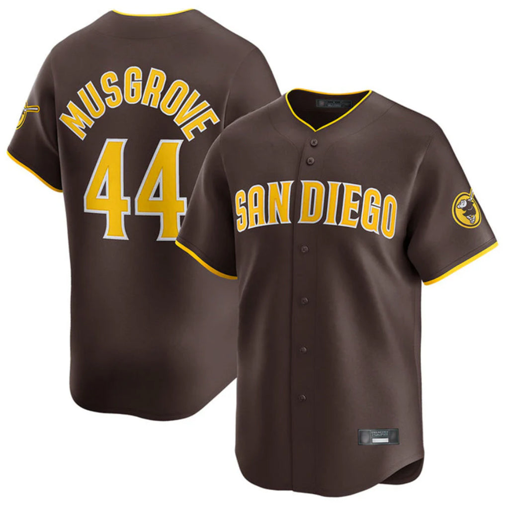 S.Diego Padres #44 Joe Musgrove Player Brown Home Limited Gdoa Stitched Jerseys
