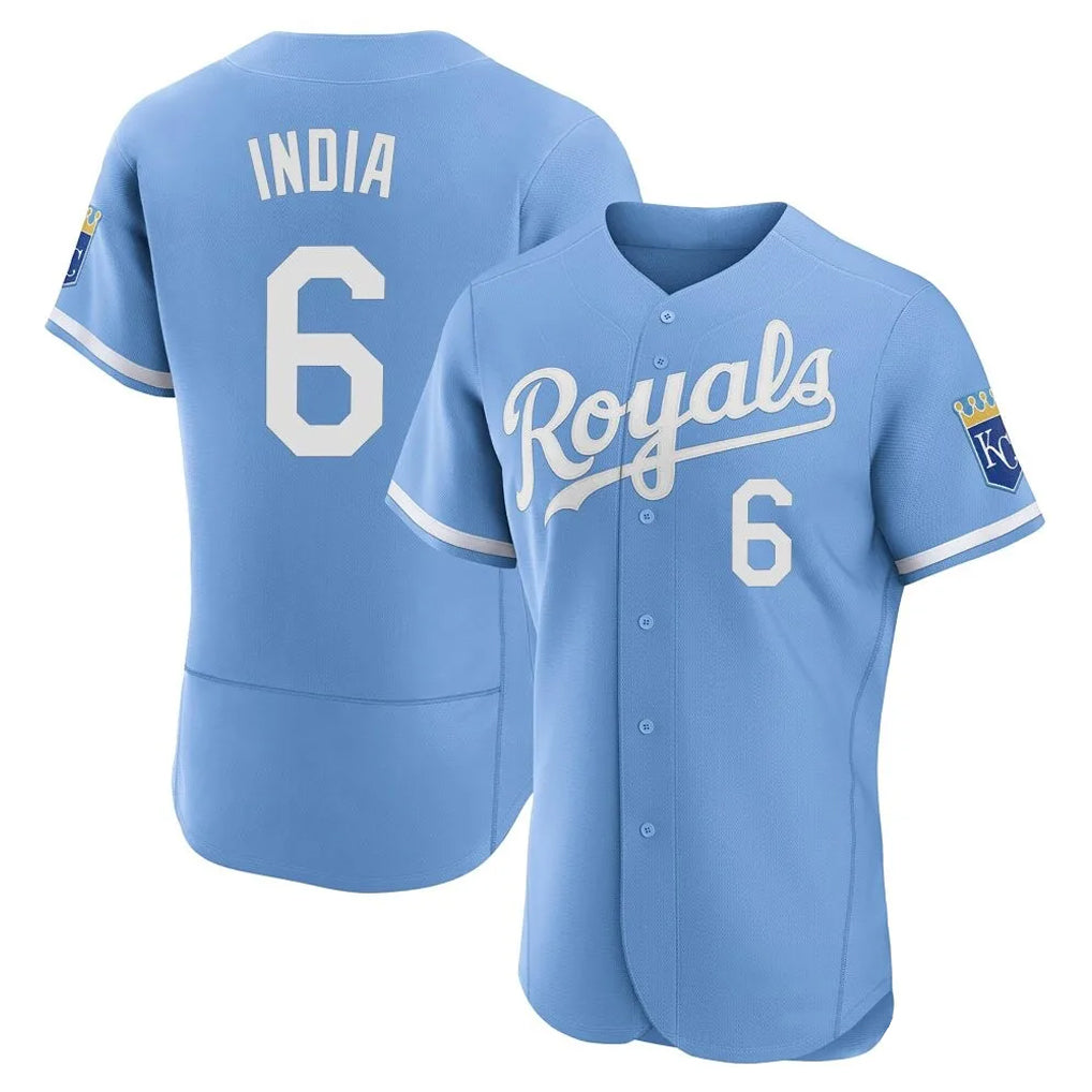 KC.Royals #6 Jonathan India Player Light Blue Alt Limited Elite Home Gdoa Stitched Jerseys