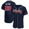 A.Braves #28 Matt Olson player Navy Authentic Alternate Stitched Jerseys