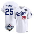 LA.Dodgers #25 Tommy Edman Player White World Series Limited Home Gdoa Stitched Jerseys