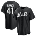 NY.Mets #41 Tom Seaver Player Black Home Game Stitched Jerseys