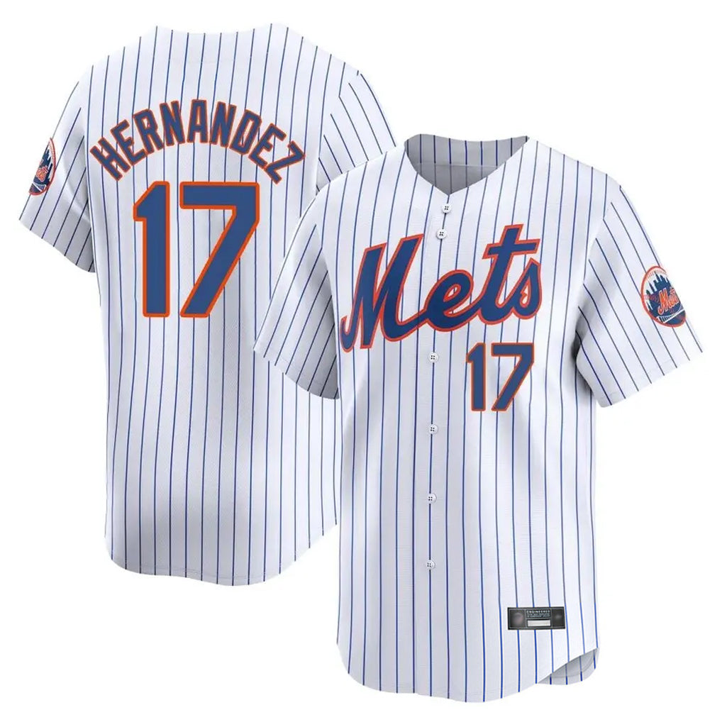 NY.Mets #17 Keith Hernandez Player White Home Replica Stitched Jerseys