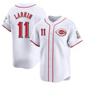 C.Reds #11 Barry Larkin Player White Home Limited Gdoa Stitched Jerseys