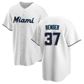 M.Marlins #37 Anthony Bender Player White  Home Game Gdoa Stitched Jerseys