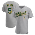Athletics #5 Jacob Wilson Gray Authentic Road Stitched Jersey