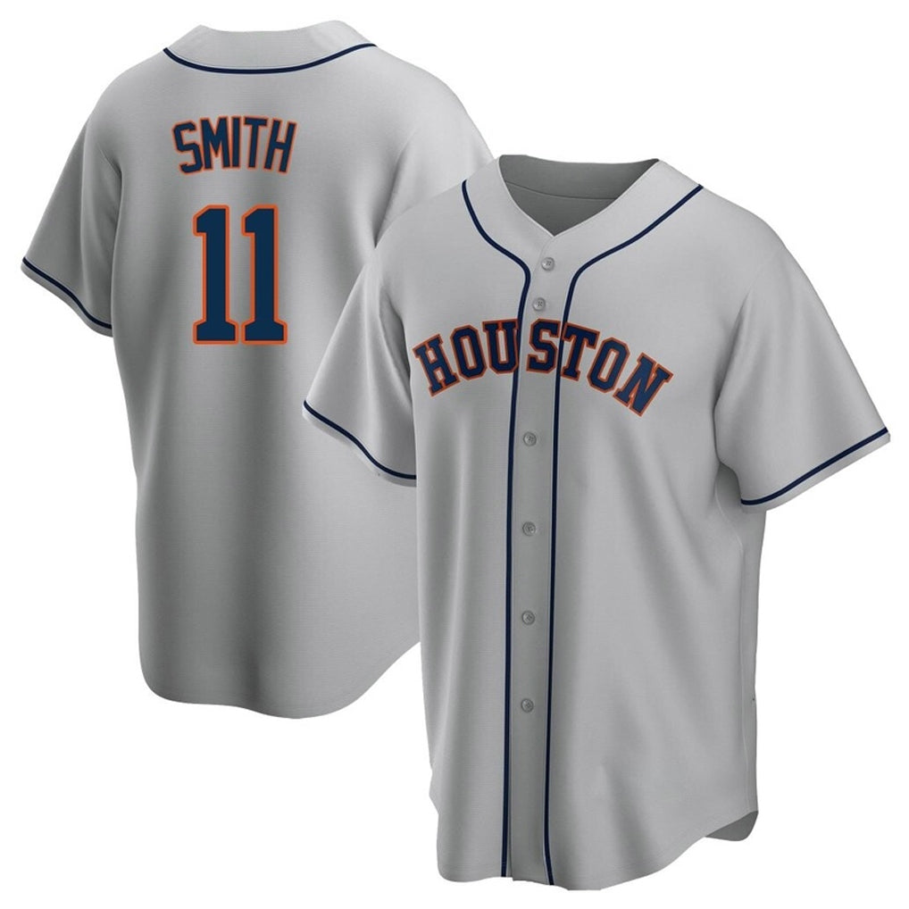 H.Astros #11 Cam Smith Player Gray Home Game Gdoa Stitched Jerseys