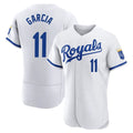 KC.Royals #11 Maikel Garcia Player White Limited Elite Home Game Gdoa Stitched Jerseys