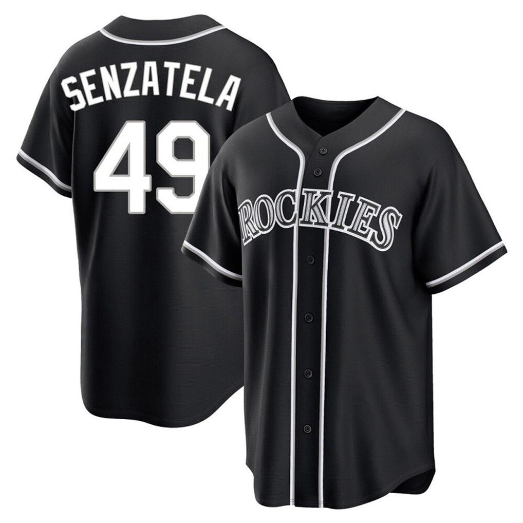 C.Rockies #49 Antonio Senzatela Player Black Fashion Out Home Game Gdoa Stitched Jerseys