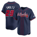 A.Braves #29 John Smoltz Player Navy 2025 Speedway Classic Home Game Gdoa Stitched Jerseys