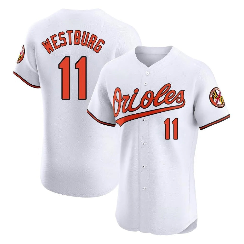 B.Orioles #11 Jordan Westburg Player White Limited Elite Home Game Gdoa Stitched Jerseys