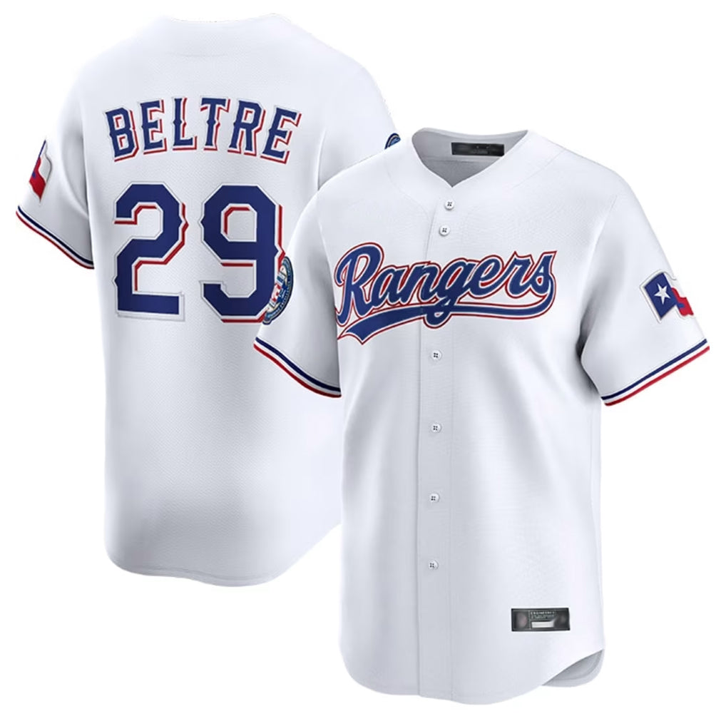 T.Rangers #29 Adrian Beltre Player White Home Limited Gdoa Stitched Jerseys