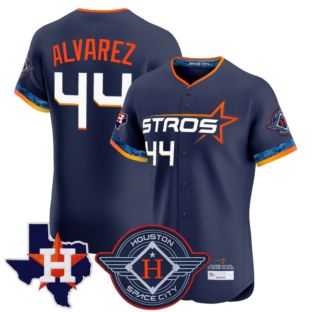 H.Astros #44 Yordan Alvarez Player Navy City Connect Texas Patch Vapor Premier Limited Elite Home Gdoa Stitched Jerseys