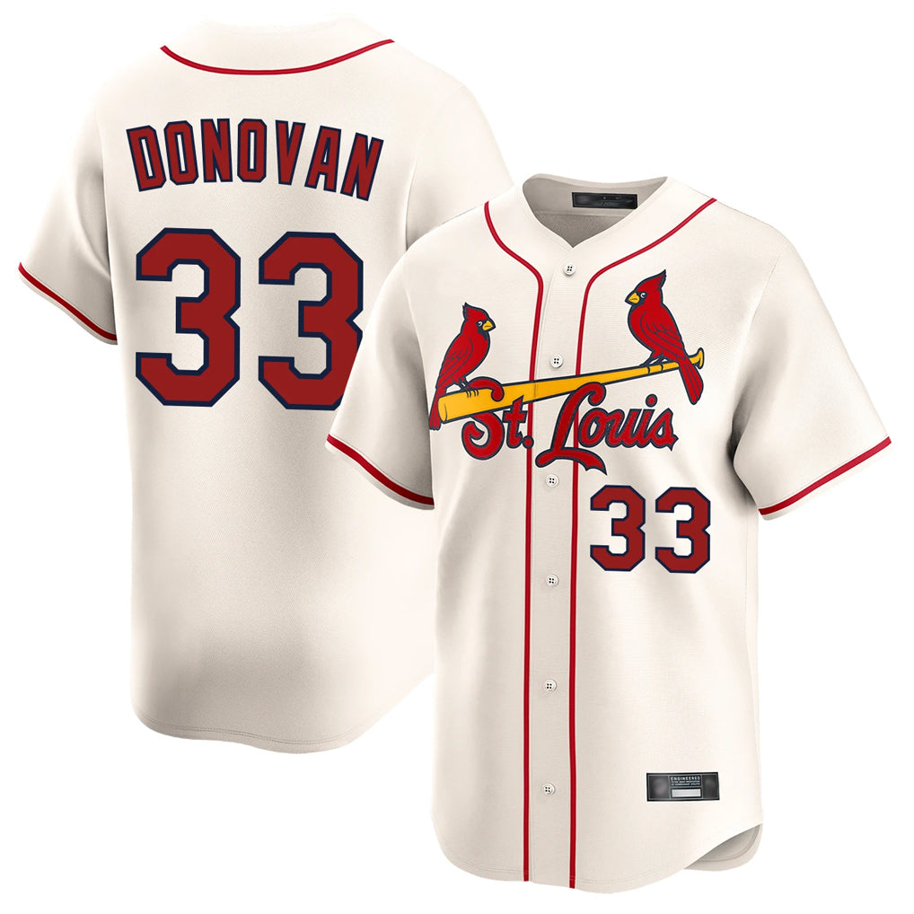 St. Louis Cardinals #33 Brendan Donovan Player Cream Home Limited Gdoa Stitched Jerseys