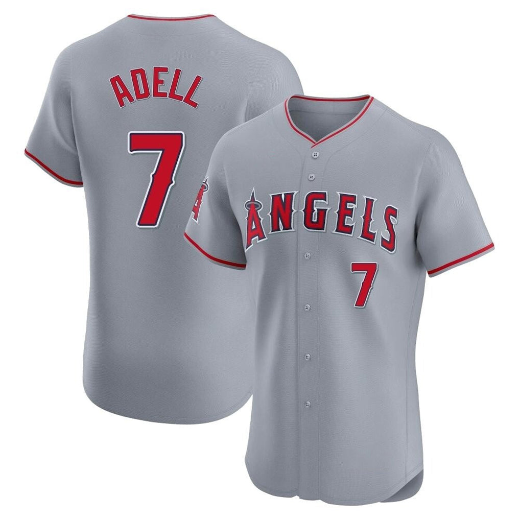 LA.Angels #7 Jo Adell Player Gray Home Limited Elite Gdoa Stitched Jerseys