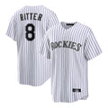 C.Rockies #8 Ryan Ritter Player White Game Home Gdoa Stitched Jerseys