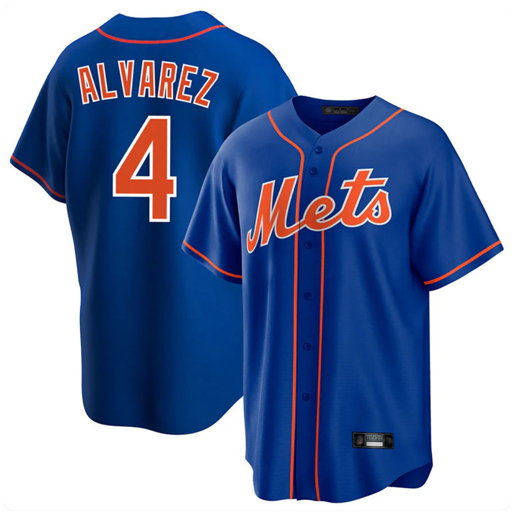NY.Mets #4 Francisco Alvarez Player Royal Home Game Stitched Jerseys
