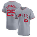 LA.Angels #25 Travis d'Arnaud Player Gray Home Limited Elite Gdoa Stitched Jerseys