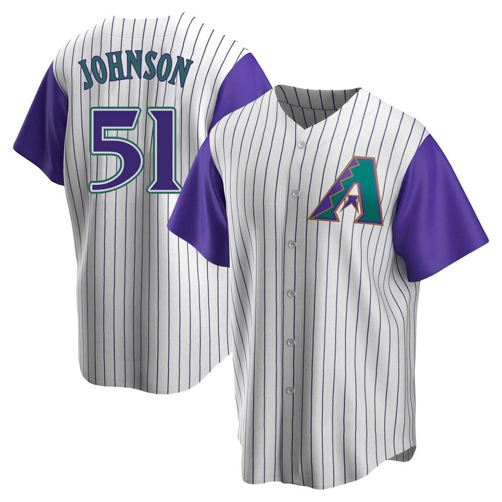 A.Diamondbacks #51 Randy Johnson Purple Replica Alternate Cooperstown Collection Stitched Jerseys