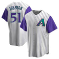 A.Diamondbacks #51 Randy Johnson Purple Replica Alternate Cooperstown Collection Stitched Jerseys