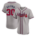 A.Braves #30 Drake Baldwin Player Gray Limited Elite Home Game Gdoa Stitched Jerseys