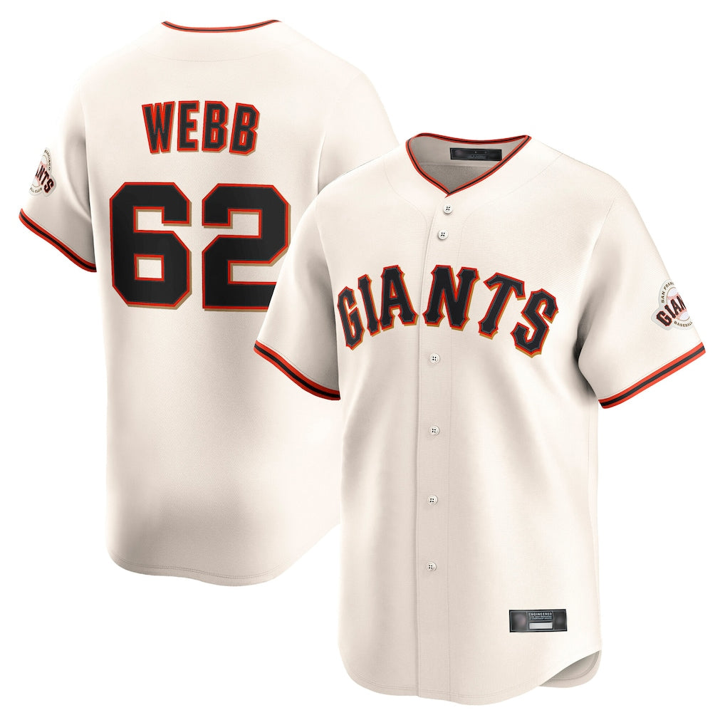 SF.Giants #62 Logan Webb Player Cream Home Limited Stitched Jerseys