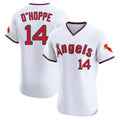 LA.Angels #14 Logan O'Hoppe Player White T-shirt Home Limited Elite Gdoa Stitched Jerseys