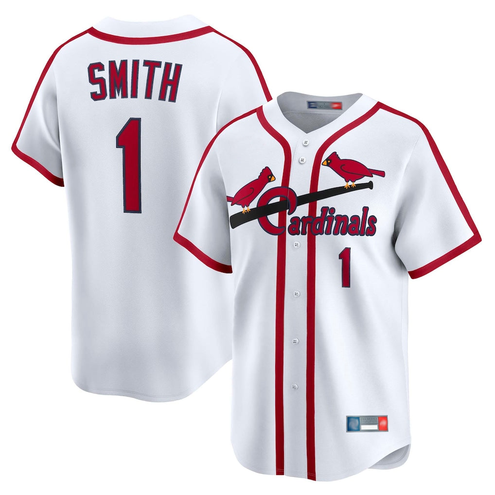 St. Louis Cardinals #1 Ozzie Smith Player White Throwback Cooperstown Collection Limited Gdoa Stitched Jerseys
