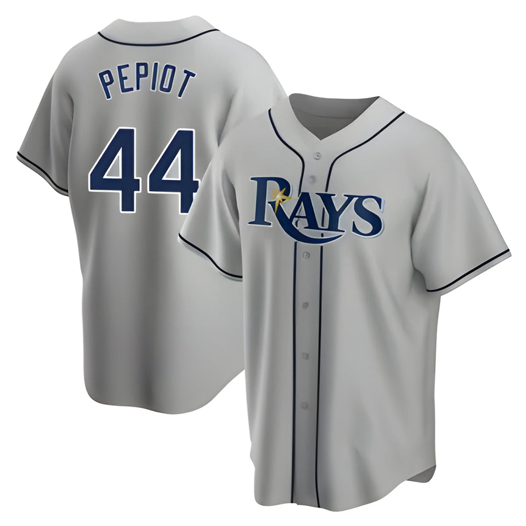 T.Bay Rays #44 Ryan Pepiot Player Gray Home Game Gdoa Stitched Jerseys