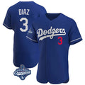 LA.Dodgers #3 Edwin D¨ªaz Player Royal World Series Meet Limited Elite Home Gdoa Stitched Jerseys