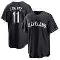 C.Guardians #11 Jose Ramirez Player Black Home Game Gdoa Stitched Jerseys