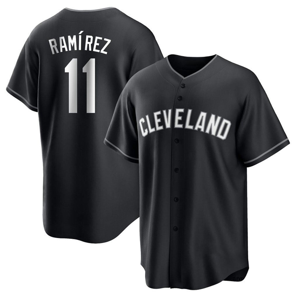 C.Guardians #11 Jose Ramirez Player Black Home Game Gdoa Stitched Jerseys